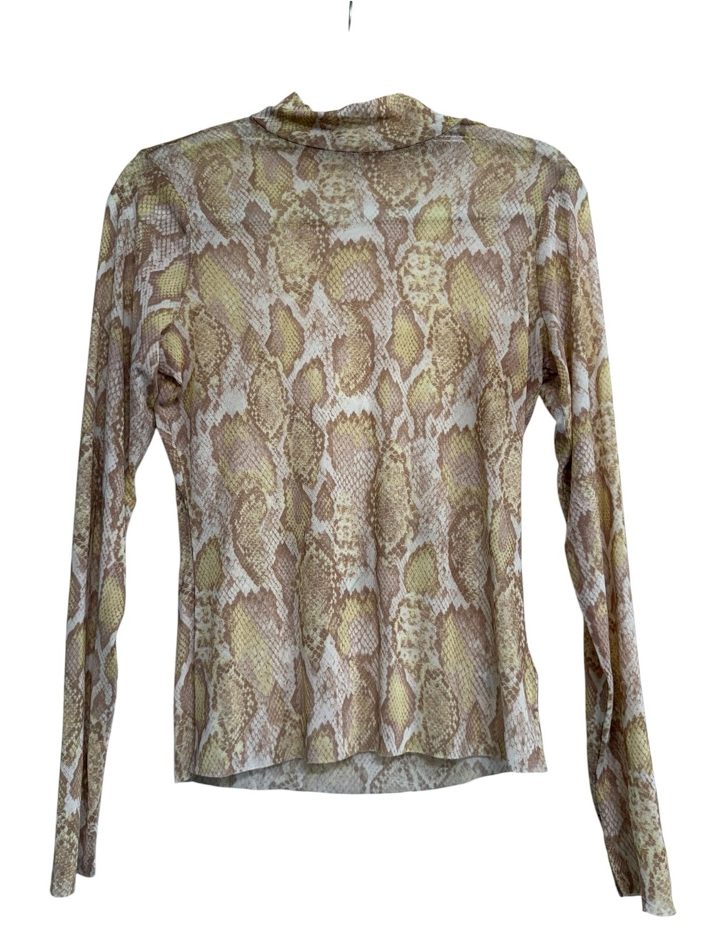 AFRM Zoe Mock Neck Mesh Top in “Limelight Snake